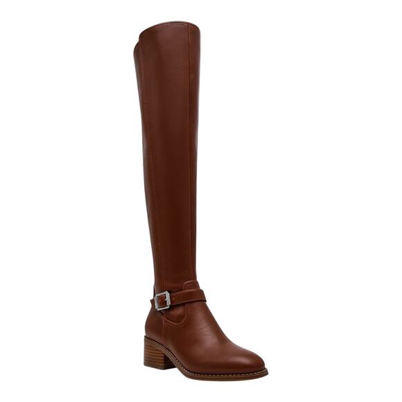 DV Dolce Vita Women's Elyse Over The Knee Buckle Block Heel Boots Brown Size 10 - Picture 1 of 4